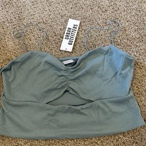 Large blue ribbed urban outfitters tank top